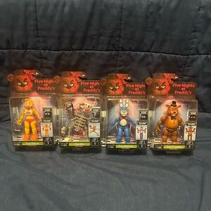 FNAF Toy Freddy, Toy Chica, Toy Bonnie, Mangle 5” Jump-Scare Figured FULL SET